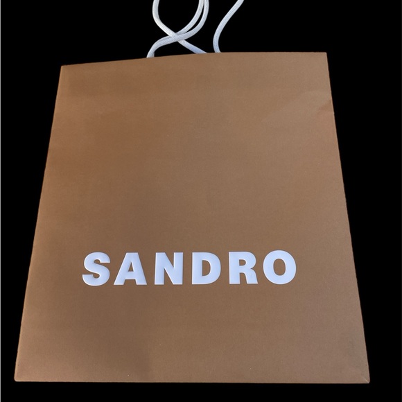 Sandro 2 Empty Gift Bags 1 Tan 1 White 13" x 11.5 - Picture 2 of 15